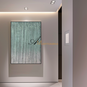 Abstract Wall Art | Bamboo Wall Art | Green And Blue Abstract Painting | Wall Decorations #MF134