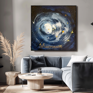 Starry Wall Art | Cosmic Painting | Blue Wall Art | Painting Children'S Rooms | Modern Wall Decor Art #MF122