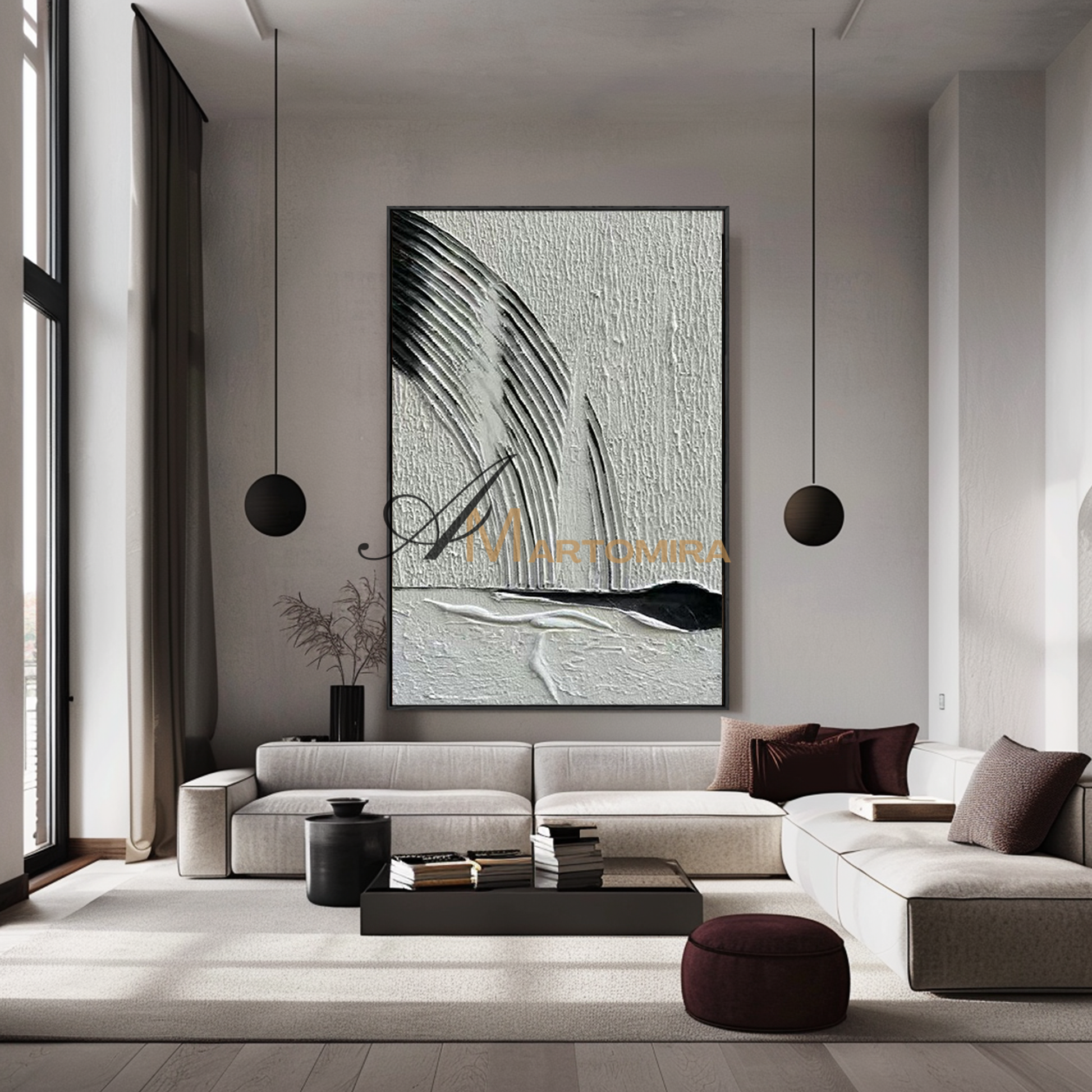 Minimalist Wall Art | Abstract Geometric Art | Black And White Wall Art | Neutral Wall Art #MF144