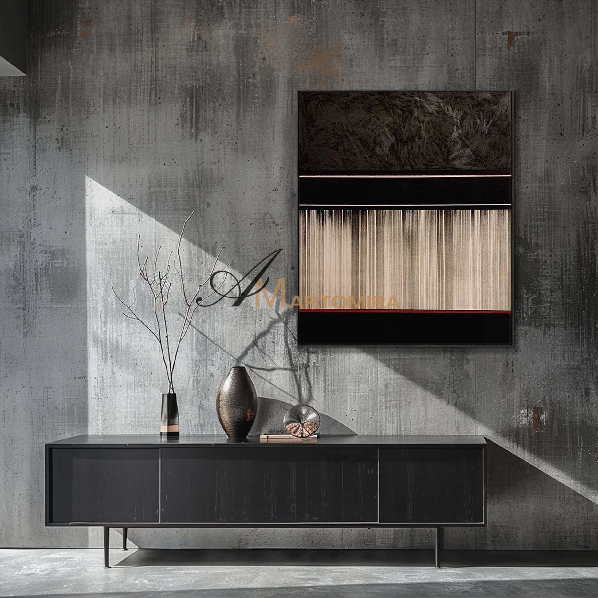 Canvas Wall Art | Contemporary Abstract Wall Art | Black Abstract Wall Art | Wall Decor #MF108
