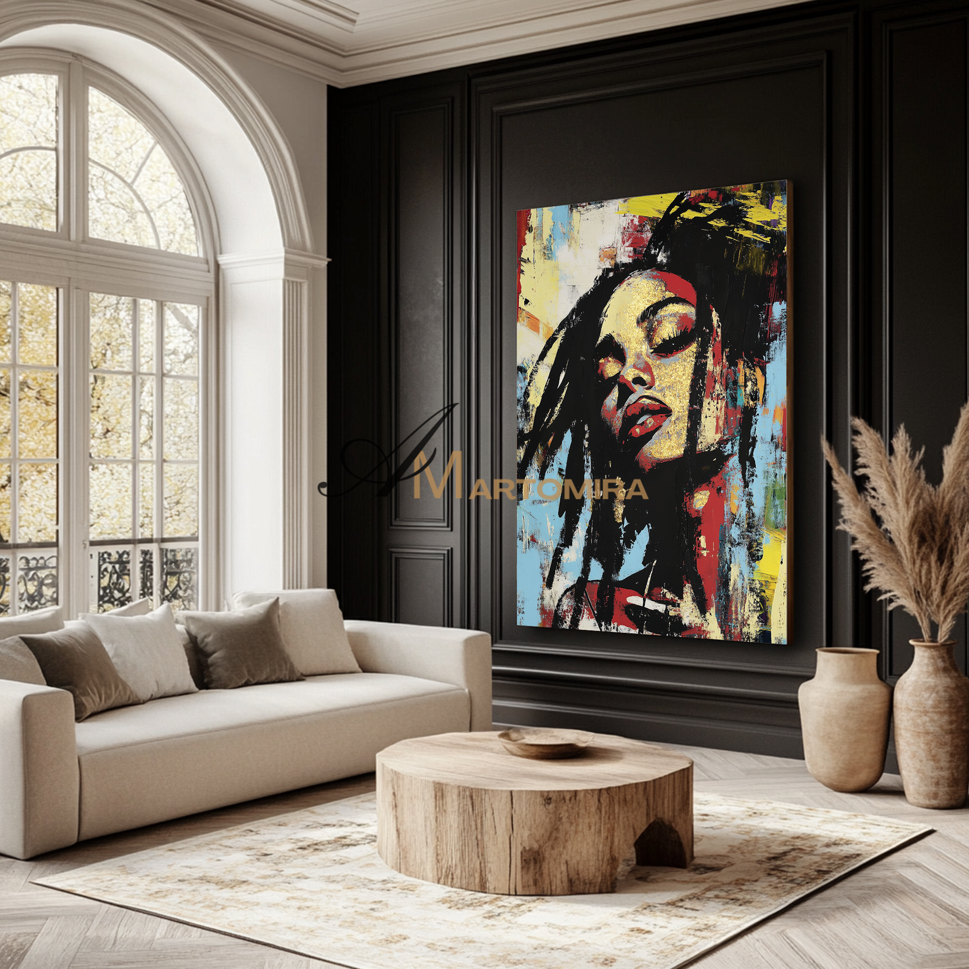 Painting Art Woman | Modern Portrait Artists | Black Woman Canvas Wall Art | Modern Abstract Wall Art #AP133