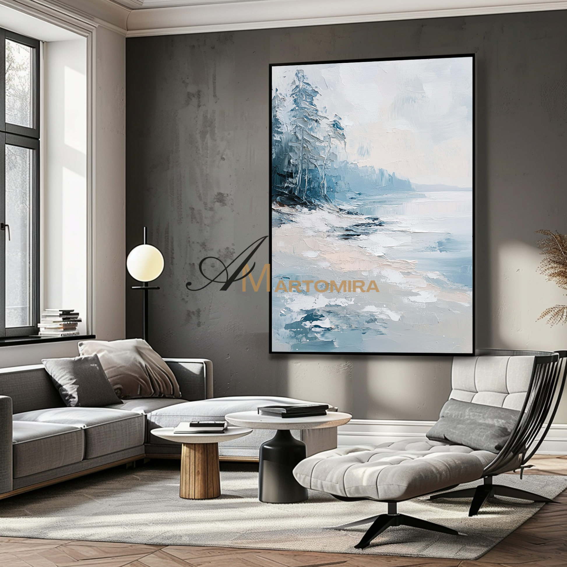 Landscape Wall Art | Lake Wall Art | Black And White Wall Art | Extra Large Landscape Wall Art #CL092