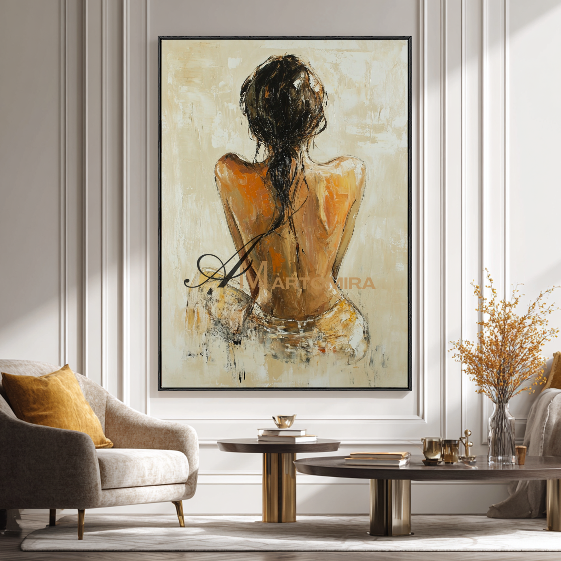 Painting Art Woman | Back Of A Woman Painting | Feminine Wall Art For Bedroom | Wall Art Decor #AP131