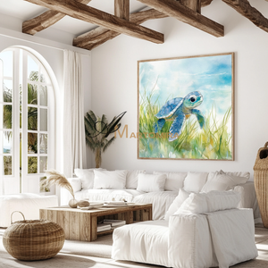 Sea Turtle Painting | Sea Turtle Watercolor Painting | Black And White Paintings | Paintings For Living Room #CA091