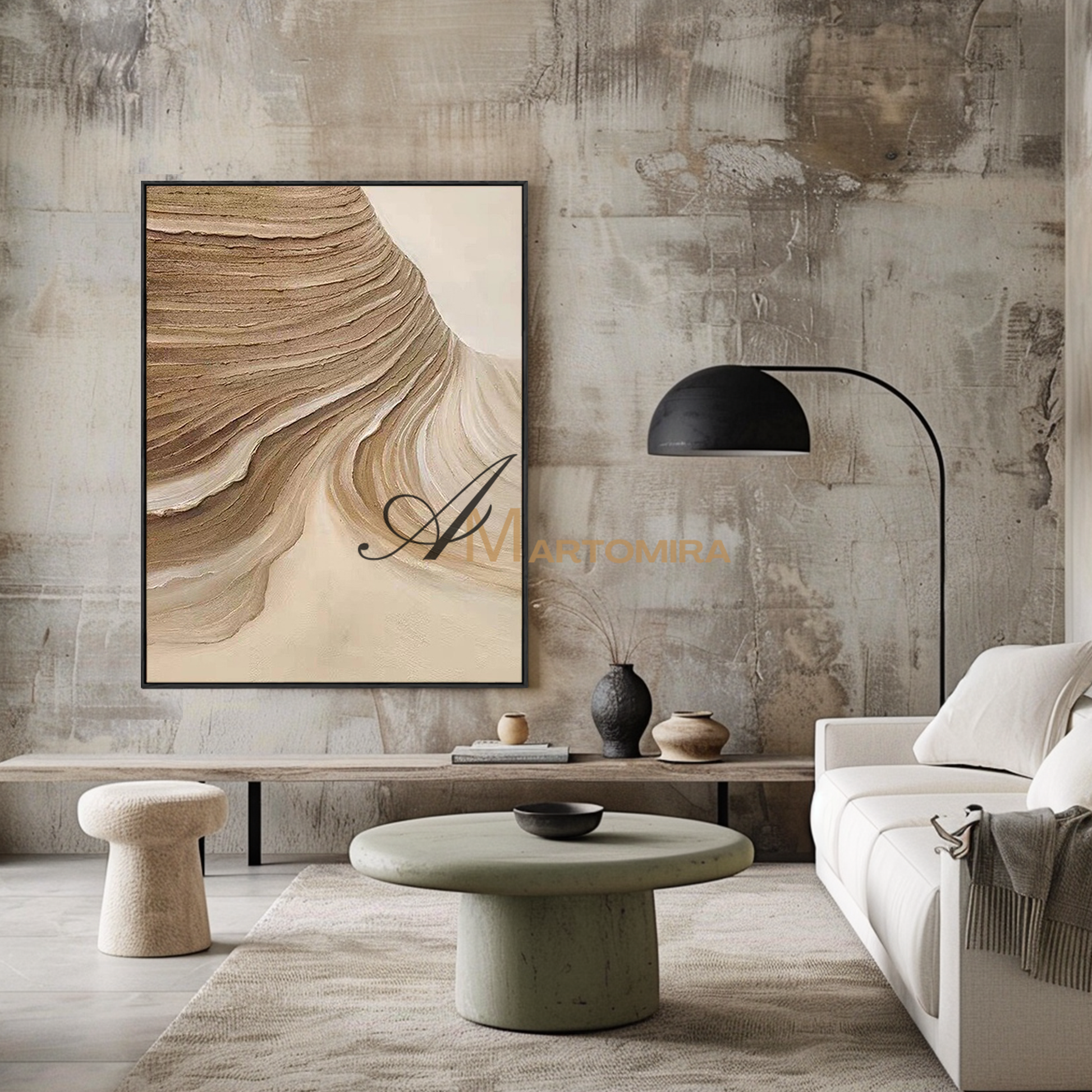 abstract landscape painting | beach landscape painting | brown abstract wall art #MF141