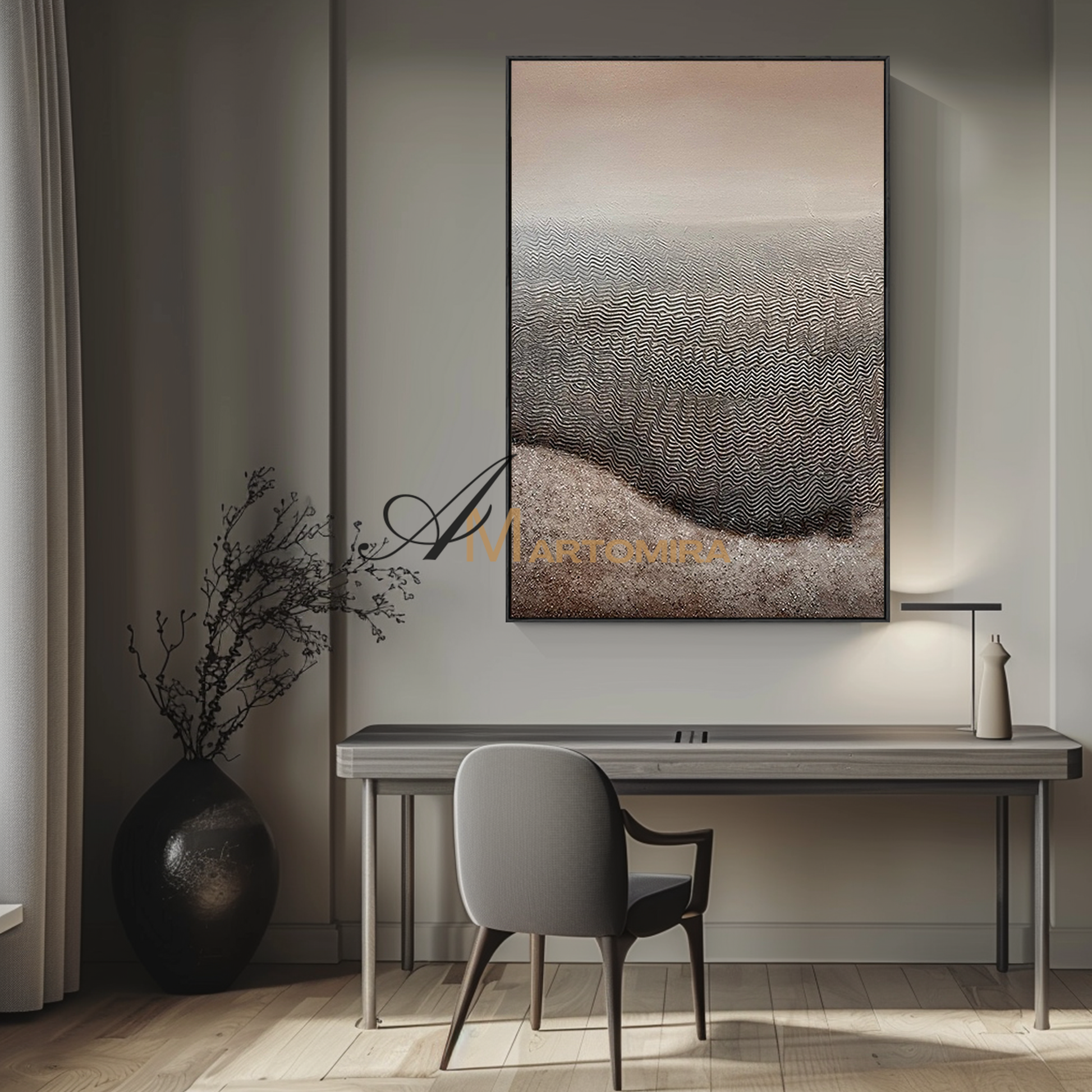 Beach Landscape Art | Modern Abstract Wall Art | Abstract Painting Of Beach | Canvas Wall Art #MF110