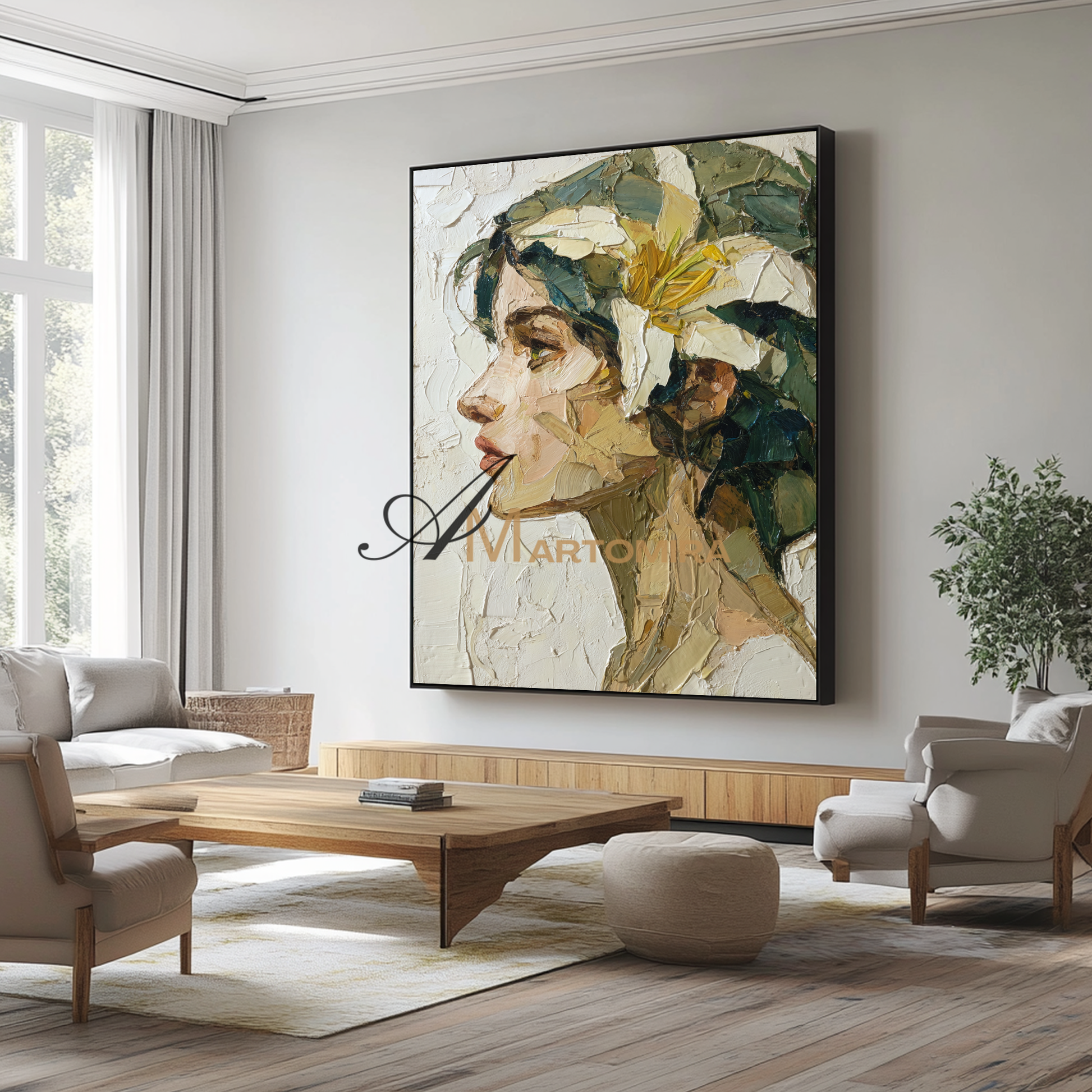 Portrait Of A Woman | Abstract Woman Painting | Abstract Canvas Art | Extra Large Wall Art For Living Room #AP135