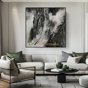 Landscape Wall Art | Mountain Landscape Art | Black And White Wall Art | Decorative Wall Art #MF119