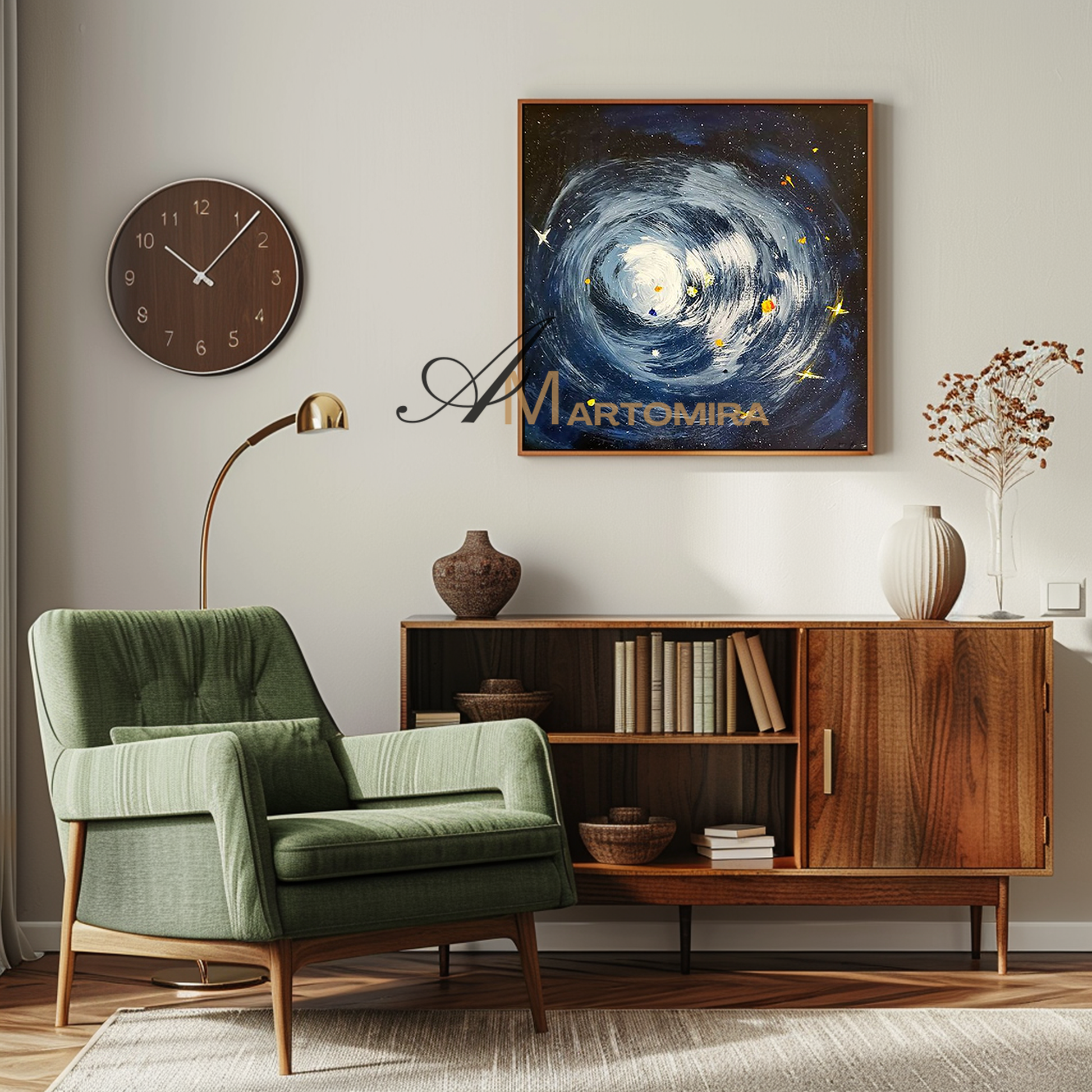 Starry Wall Art | Cosmic Painting | Blue Wall Art | Painting Children'S Rooms | Modern Wall Decor Art #MF122