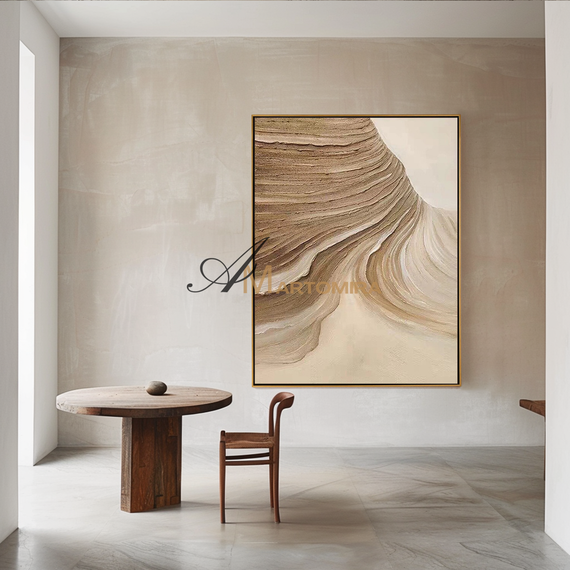 abstract landscape painting | beach landscape painting | brown abstract wall art #MF141