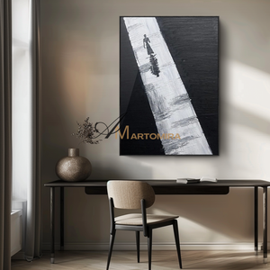 Abstract Wall Art | Contemporary Wall Decor | Black And White Abstract Painting | Minimalist Wall Art #MF126