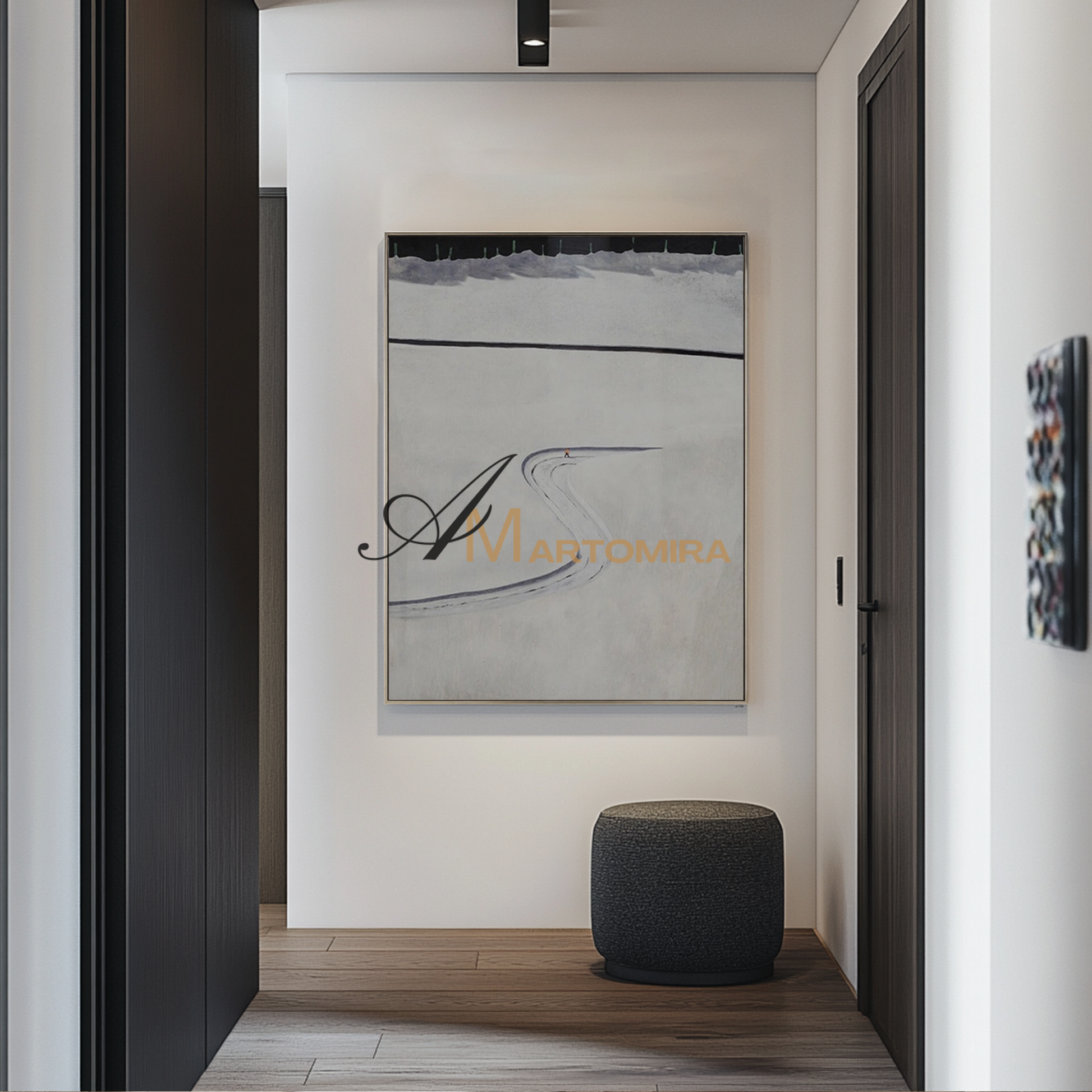 Minimalist Wall Art | Black And White Canvas Art | Abstract Art | Minimalist Wall Art For Living Room #MF105
