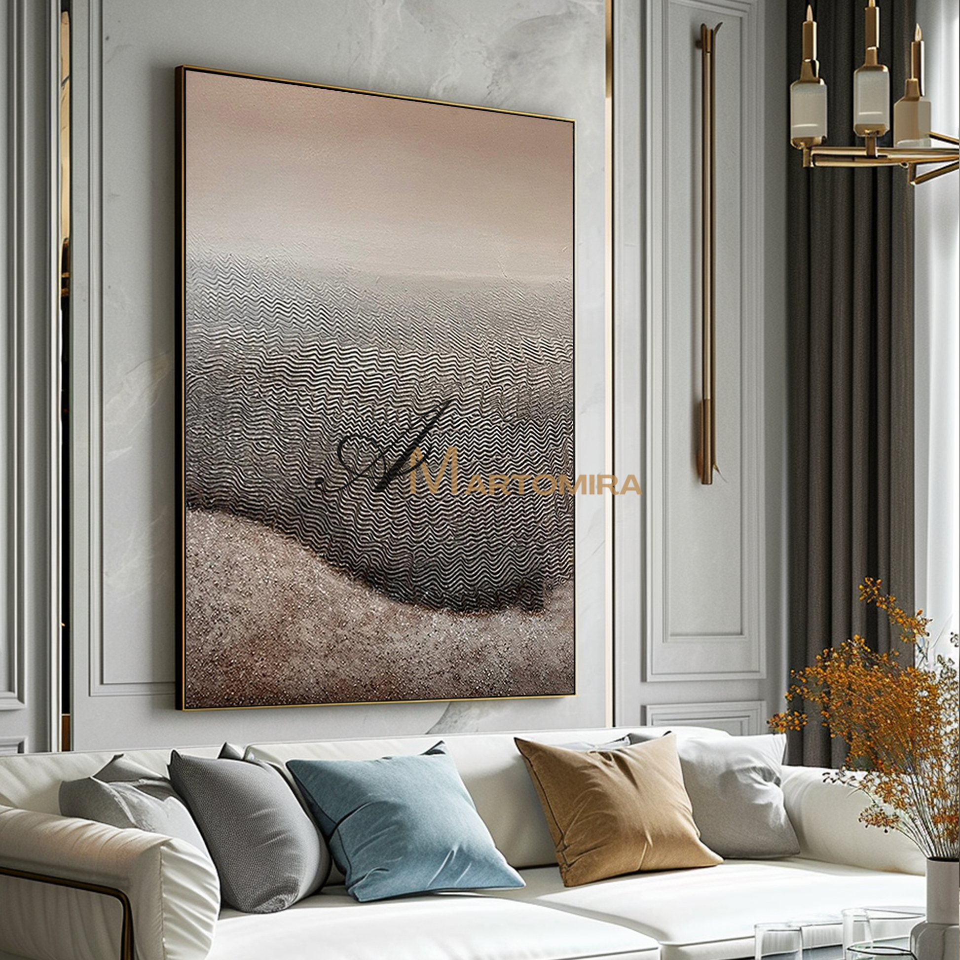 Beach Landscape Art | Modern Abstract Wall Art | Abstract Painting Of Beach | Canvas Wall Art #MF110