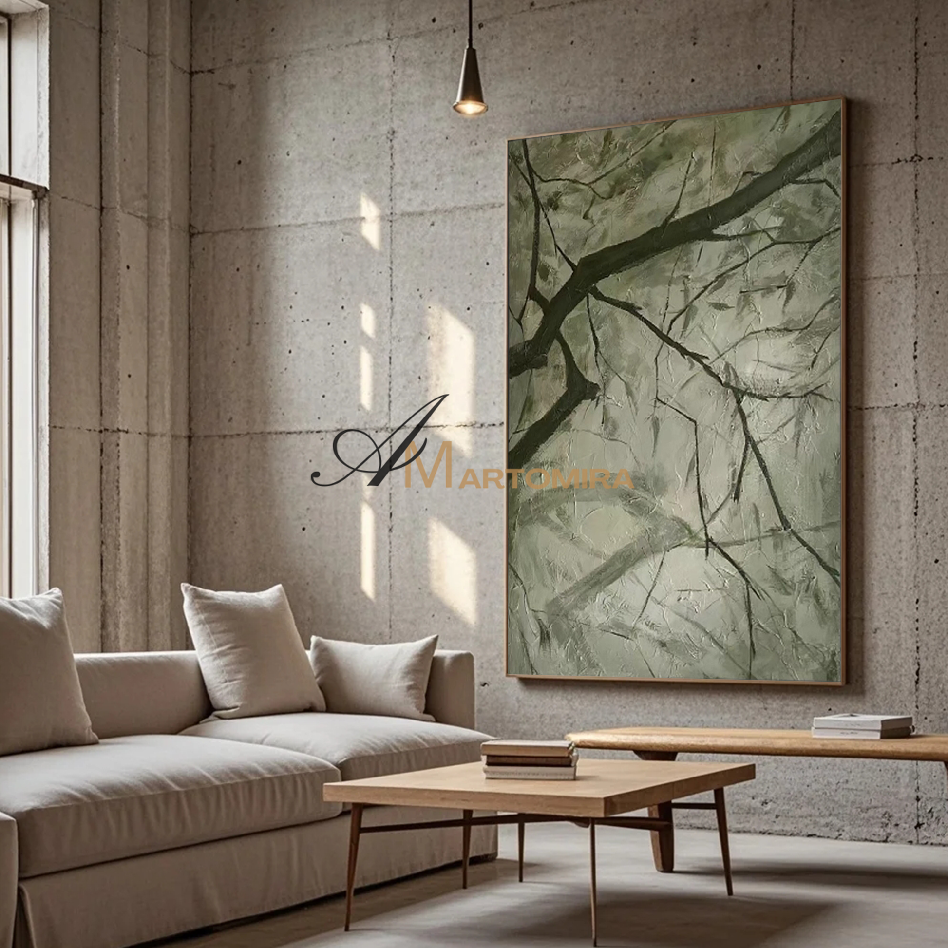 Painting The Tree | Green Wall Art | Abstract Tree Painting | Tree Branch Wall Art #MF084