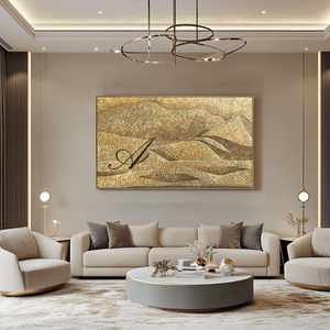 Abstract Landscape Painting | Gold Wall Art | Mountain Landscape | Art Acrylic Wall Art #MF095