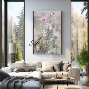 Flower Canvas Painting | Impressionist Flowers | Floral Wall Art For Living Room | Acrylic Paint #MF088