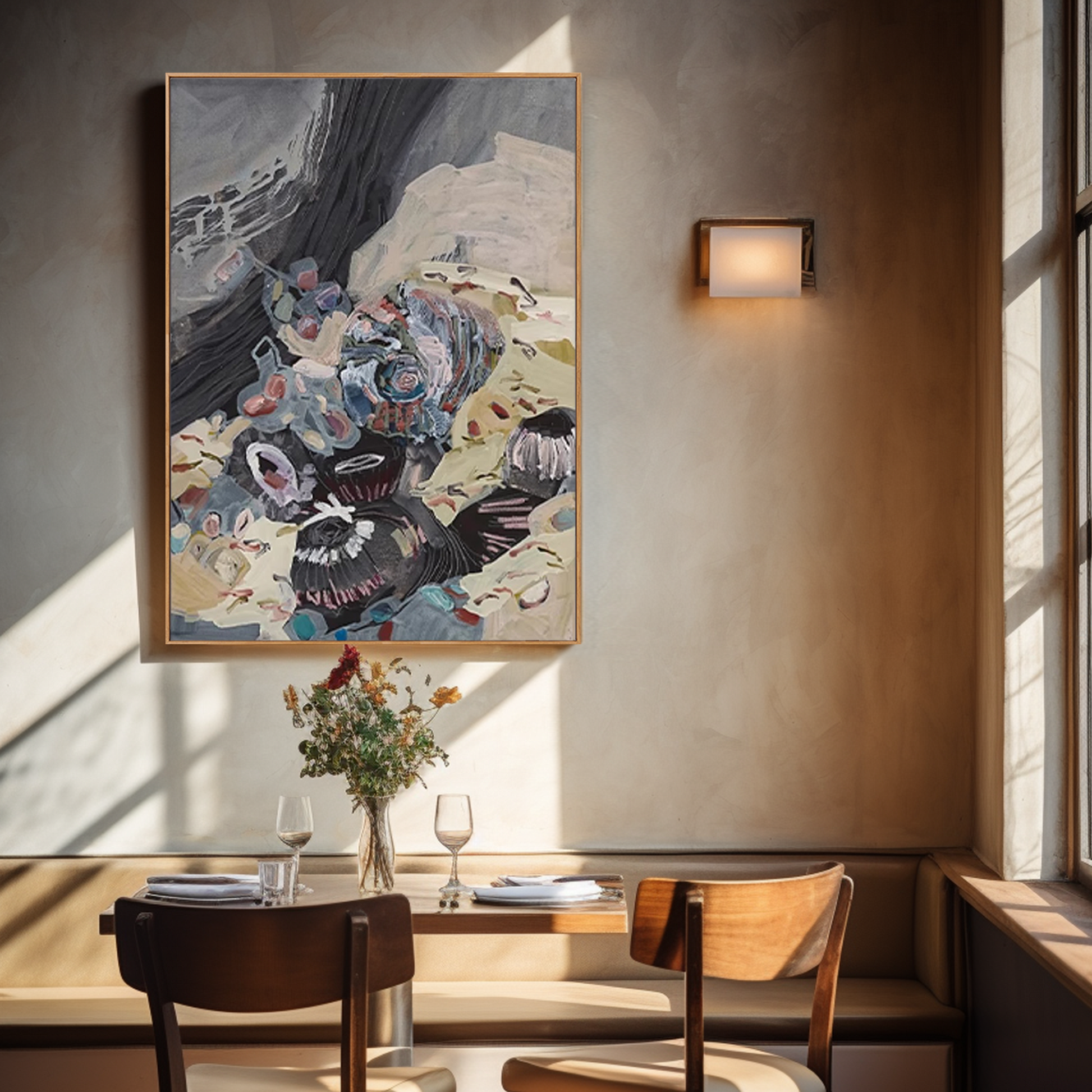 Abstract Wall Art | Contemporary Modern Wall Decor | Large Living Room Wall Art #MF04