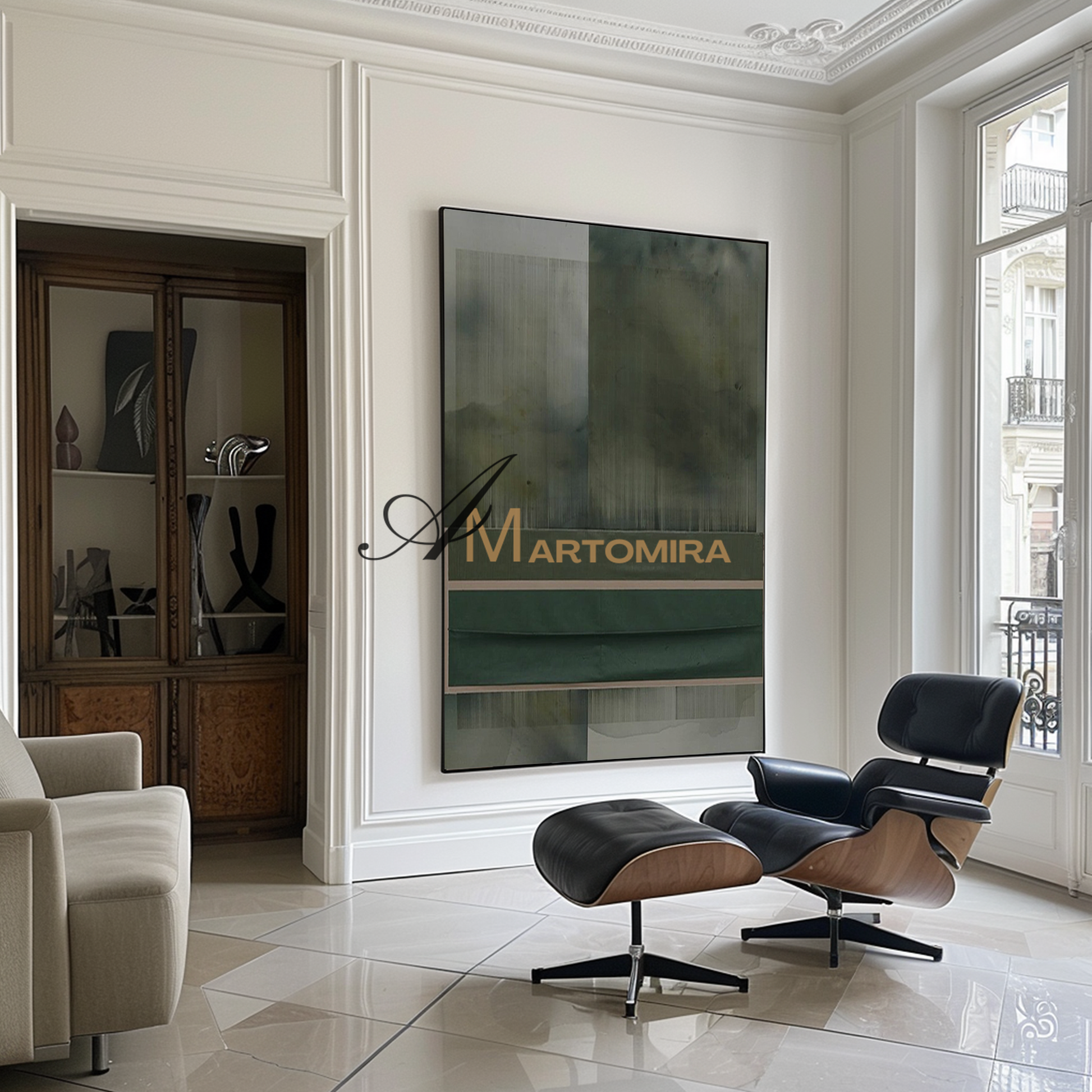 Large Abstract Wall Art | Contemporary Modern Wall Decor | Green Abstract Wall Art  #MF107