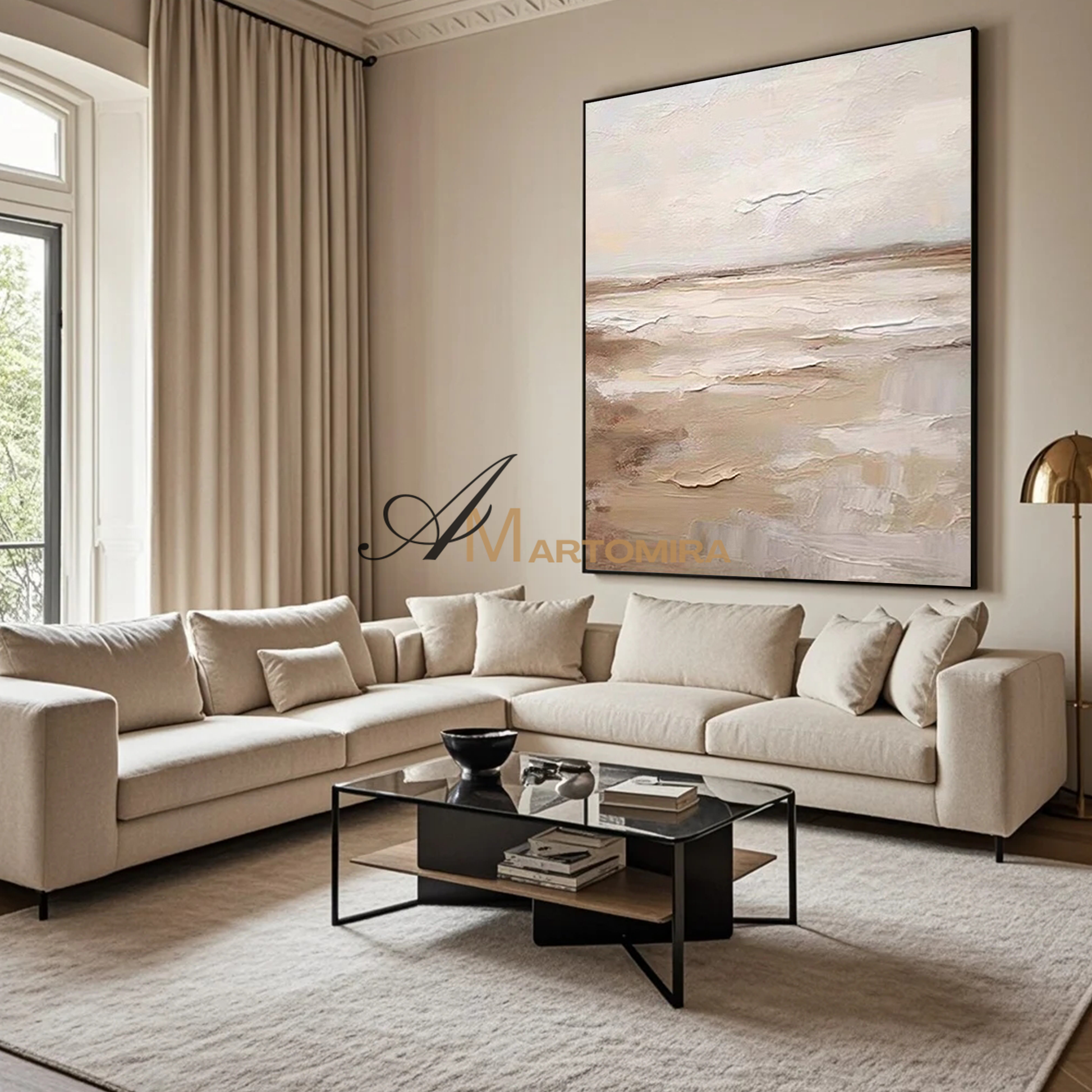 Abstract Landscape Painting | Contemporary Modern Wall Decor | Abstract Painting Of Beach #MF117