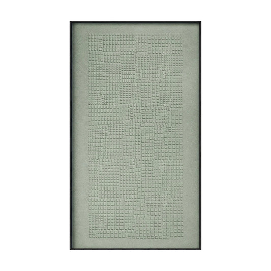 Minimalist Abstract Textured Plaster Wall Art Soft Muted Sage Green Geometric Grid Pattern Framed Modern Neutral Home Decor for Living Room Bedroom Office Dining Room Hallway