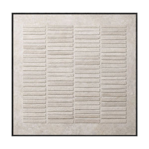 Minimalist Beige Light Grey Geometric Lines Relief Textured Plaster Abstract Wall Art Modern Neutral Decor for Home Office Living Room Bedroom Dining Room Hallway