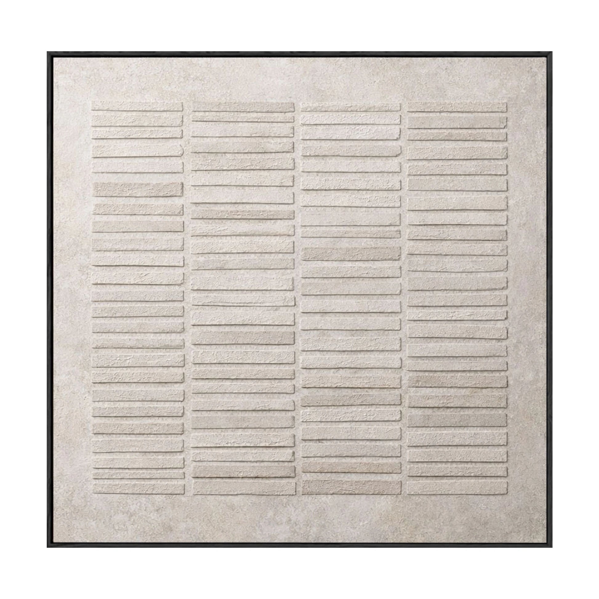 Minimalist Beige Light Grey Geometric Lines Relief Textured Plaster Abstract Wall Art Modern Neutral Decor for Home Office Living Room Bedroom Dining Room Hallway