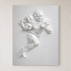 Sport White Textured Vertical Acrylic-style Wall Art for Living Room Office