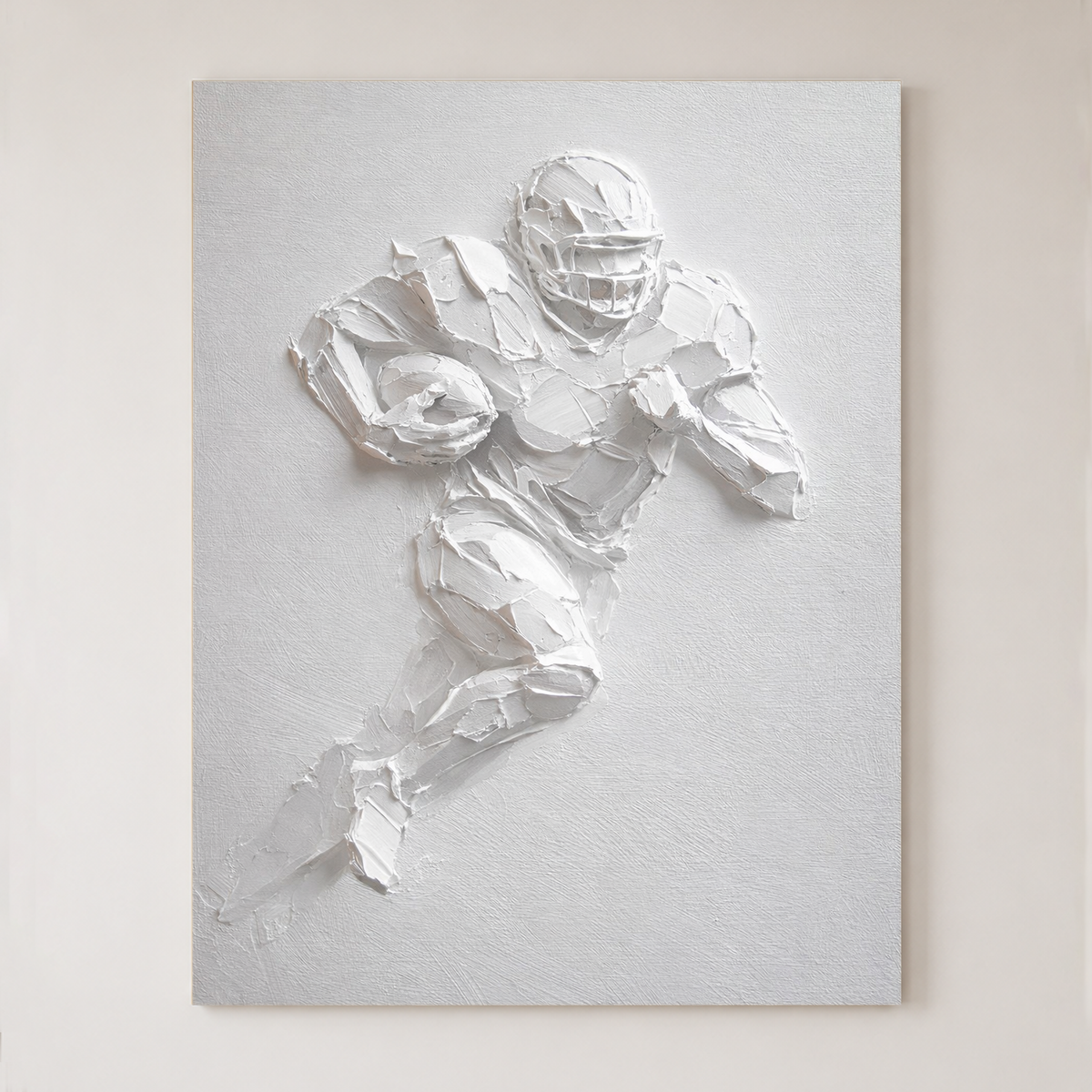 Sport White Textured Vertical Acrylic-style Wall Art for Living Room Office