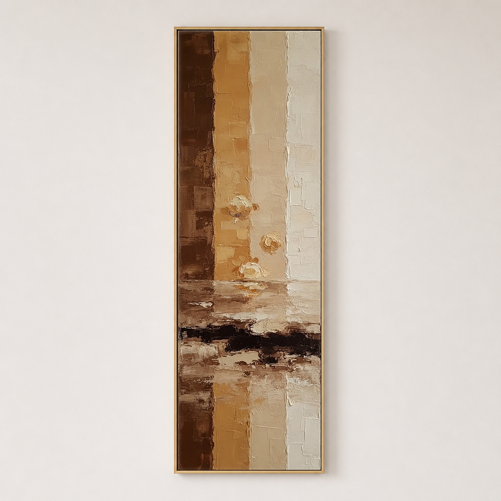 Vertical Earth Tones Impasto Abstract