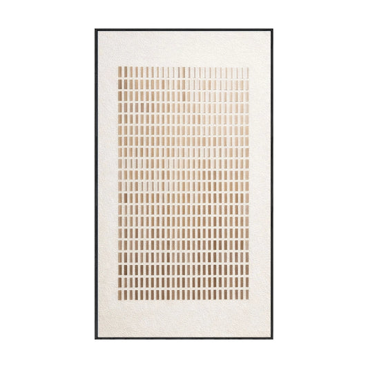 Minimalist Abstract Geometric Beige White Gradient Line Grid Textured Canvas Wall Art Neutral Tone Modern Home Office Living Room Decor#TW187
