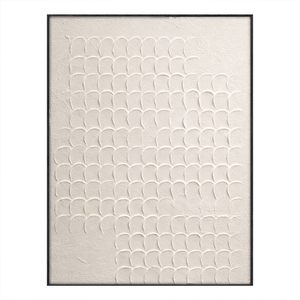 Minimalist Neutral Geometric Overlapping Arch Texture Plaster Wall Art, Modern Beige White Textured Abstract Artwork for Home, Office, Living Room, Bedroom, Dining Room, Hallway Interior Decor
