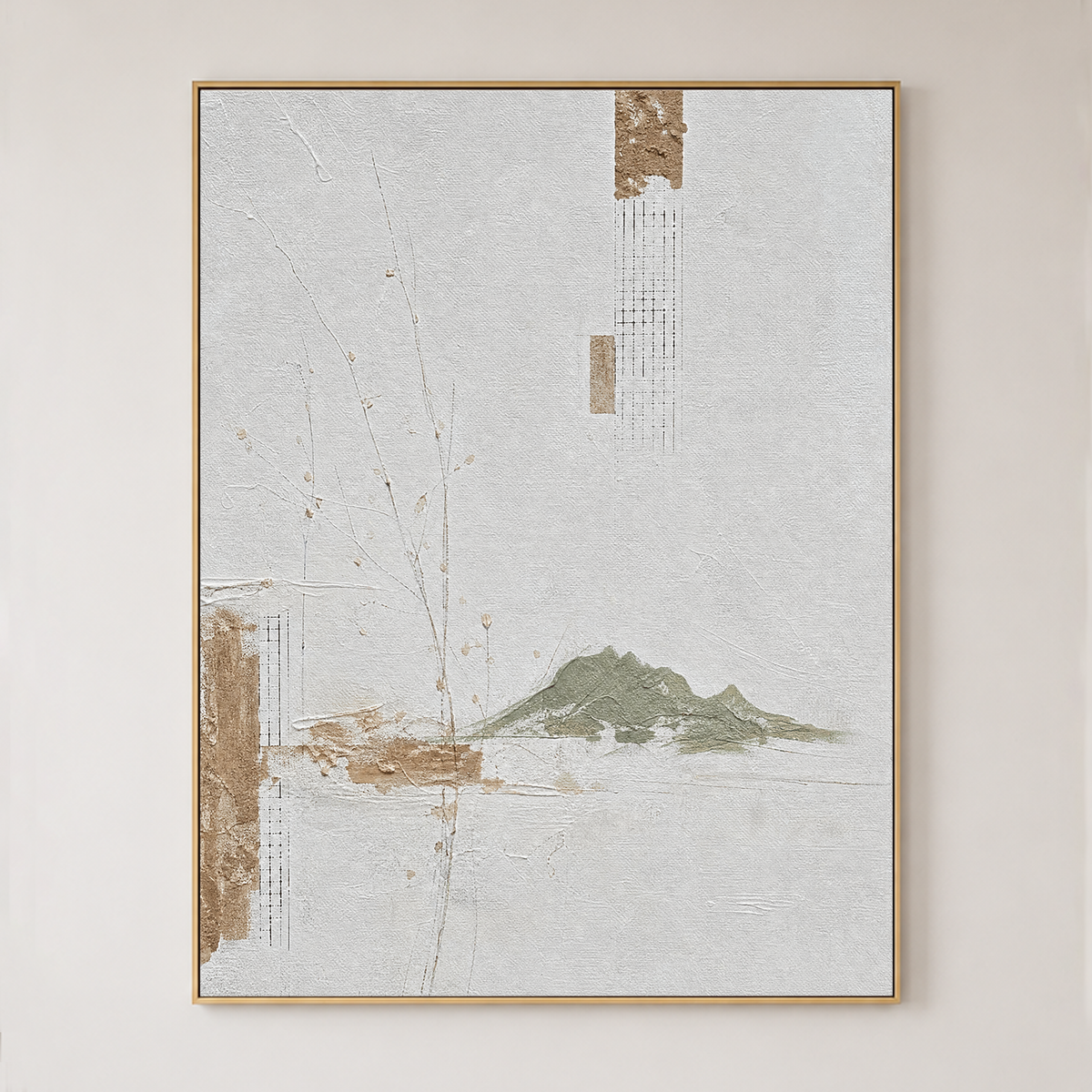Wabi-Sabi-Kunst | Großformatige abstrakte Wandkunst | Schwarz-Weiß-Leinwandkunst | Abstrakte minimalistische Wandkunst #AH147