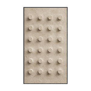 Minimalist Beige 3D Raised Circle Geometric Textured Plaster Wall Art for Modern Home Decor, Neutral Abstract Wall Decor with Stucco Texture, Wabi-Sabi Inspired? No Symmetric! Correct: Neutral Abstract 3D Circle Geometric Textured Plaster Wall Art