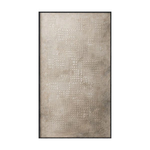 Minimalist Subtle Textured Wabi Sabi Inspired Neutral Beige Dark Grey Abstract Wall Art for Modern Home Office Living Room Bedroom Dining Hallway Decor with Muted Asymmetrical Imperfect Natural Aged Look Framed Canvas Print