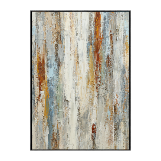 Abstract Neutral Vertical Stripes Textured Wall Art Modern Muted Brown Beige White Grey Artwork for Contemporary Living Room Bedroom Office Dining Room Hallway Decor
