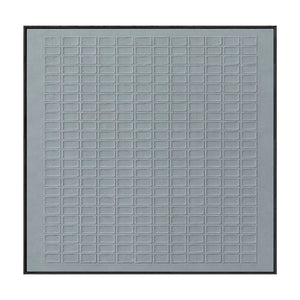 Minimalist Medium Grey Geometric Grid 3D Textured Abstract Wall Art for Living Room Office Bedroom Modern Neutral Home Decor