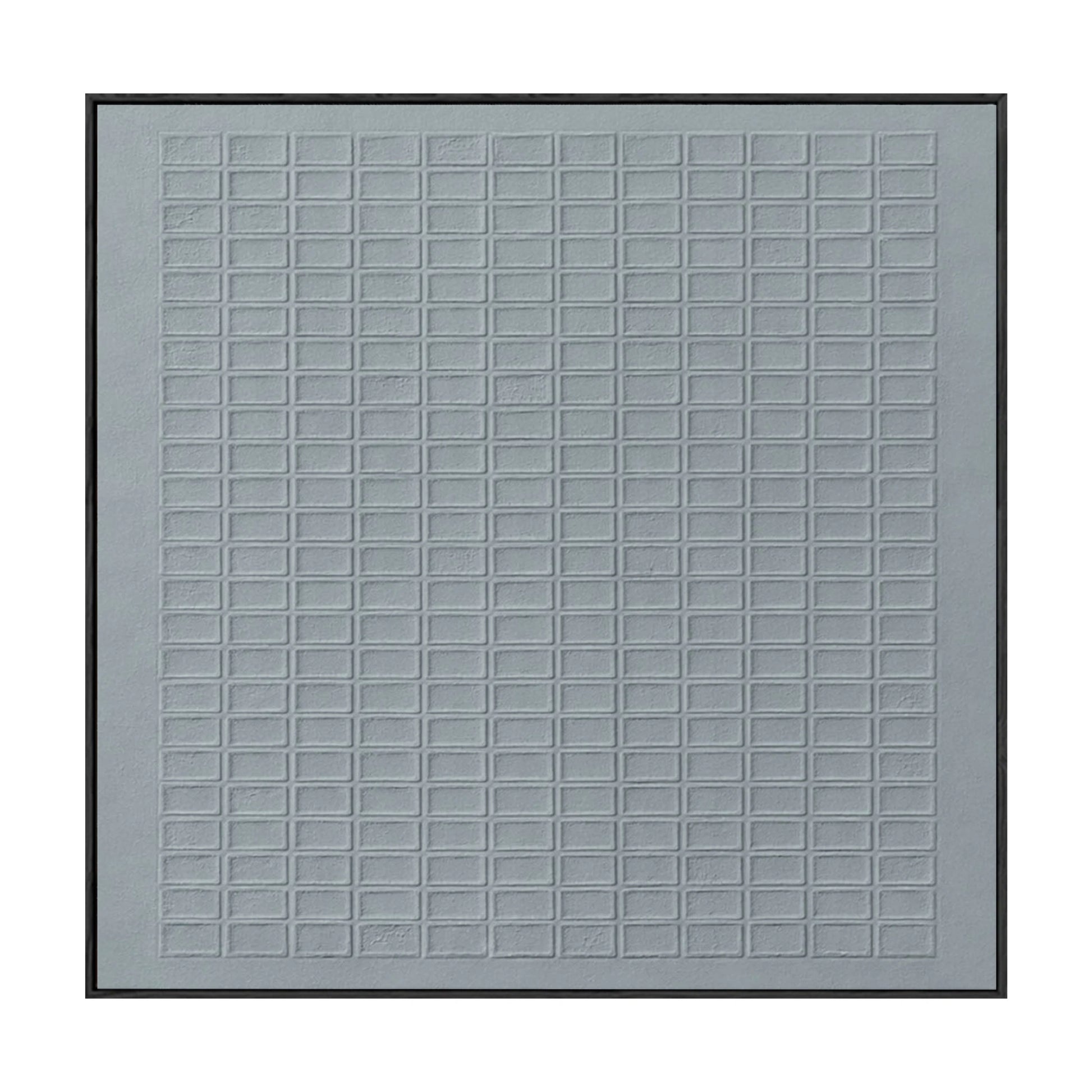 Minimalist Medium Grey Geometric Grid 3D Textured Abstract Wall Art for Living Room Office Bedroom Modern Neutral Home Decor