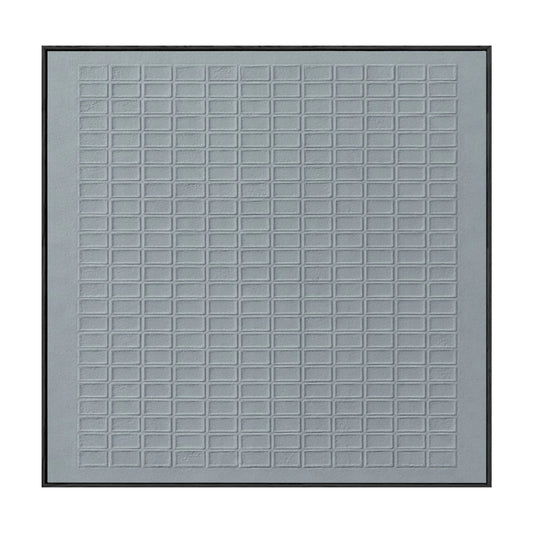 Minimalist Medium Grey Geometric Grid 3D Textured Abstract Wall Art for Living Room Office Bedroom Modern Neutral Home Decor