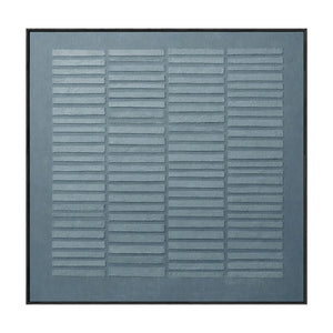 Minimalist Dark & Medium Grey Textured Abstract Square Wall Art with Subtle Repetitive Linear Grid Pattern - Neutral Modern Home Decor for Contemporary Spaces, Office & Living Areas, Understated Soft Tones, Thick Brush/Knife Texture
