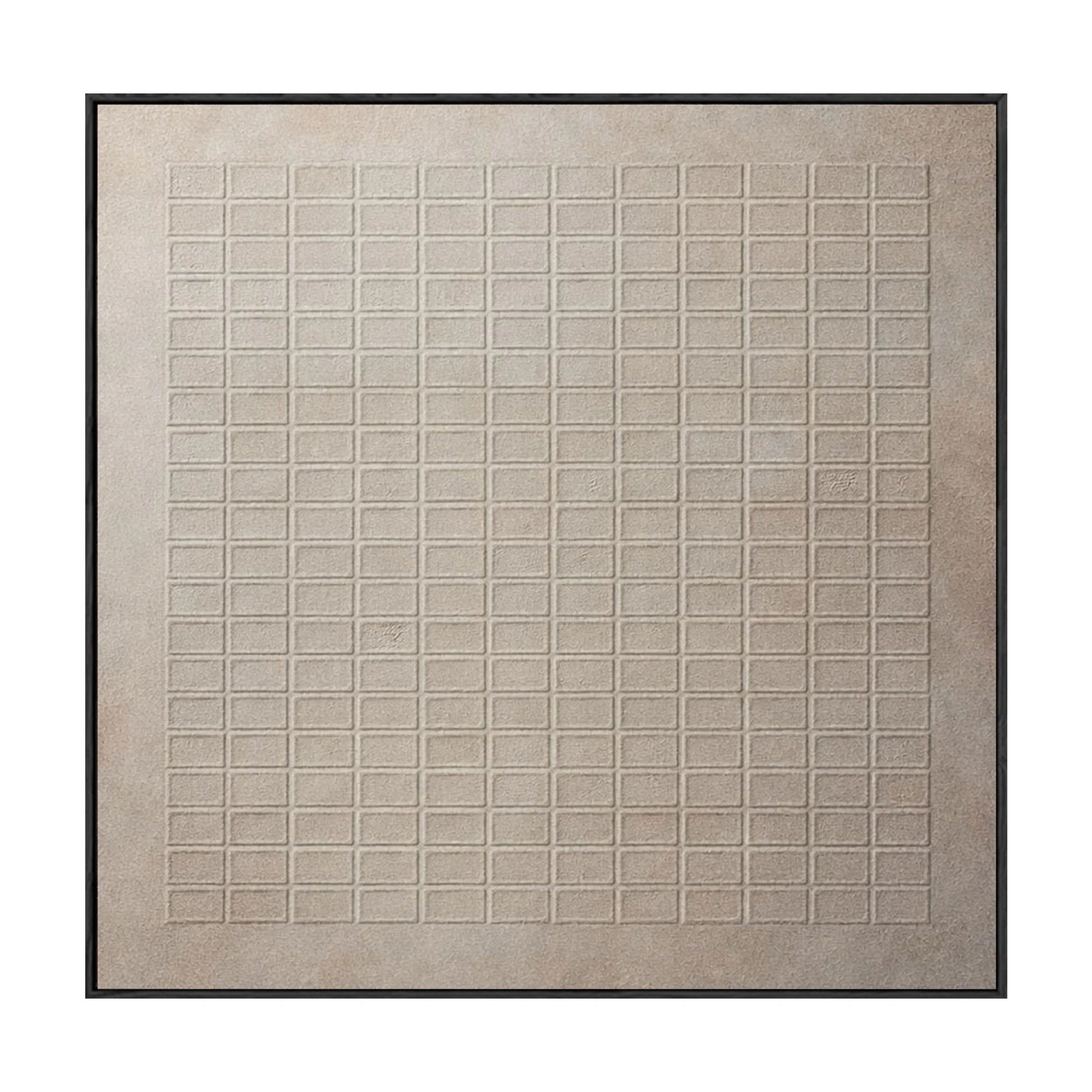 Minimalist Beige Grid Textured Abstract Wall Art Neutral Modern Decor for Contemporary Home Office Living Room Bedroom