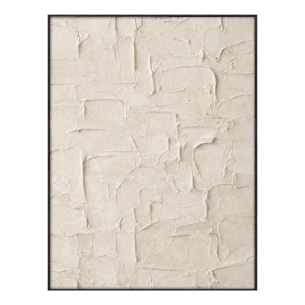 Minimalist Neutral Beige Abstract Textured Wall Art Modern Handcrafted Stucco Trowel Mark Canvas Artwork Wabi Sabi Style Elegant Muted Tone Wall Decor for Contemporary Home