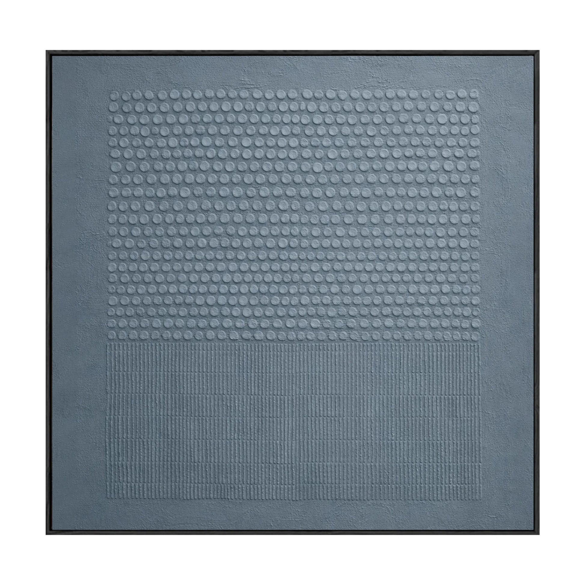 Minimalist Medium Grey Abstract Textured Wall Art Modern Geometry Dots Lines Square Canvas Print Framed Neutral Wall Art for Living Room Office Hallway Bedroom Dining Room