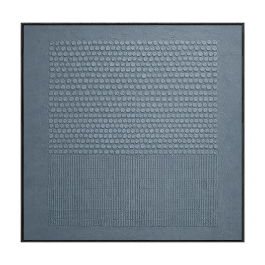 Minimalist Medium Grey Abstract Textured Wall Art Modern Geometry Dots Lines Square Canvas Print Framed Neutral Wall Art for Living Room Office Hallway Bedroom Dining Room