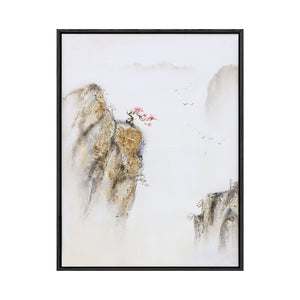 Painting Of The Mountains | Gold Canvas Art | Abstract Landscape Art | Large Canvas Wall Art #DF008