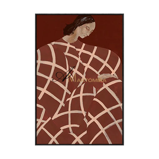 Women Painting | Abstract Woman Painting | Woman In Red Painting | Abstract Wall Art Paintings  #MF010