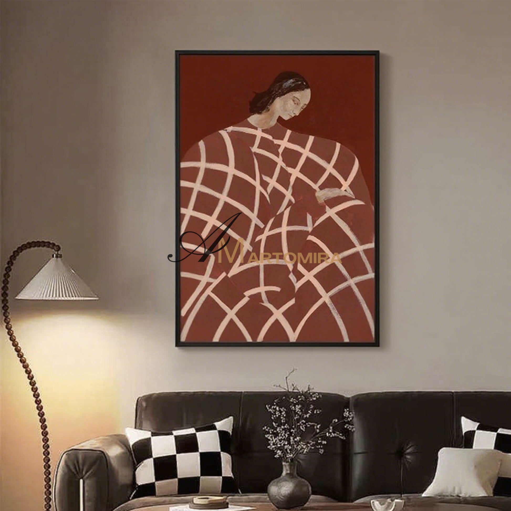 Women Painting | Abstract Woman Painting | Woman In Red Painting | Abstract Wall Art Paintings  #MF010