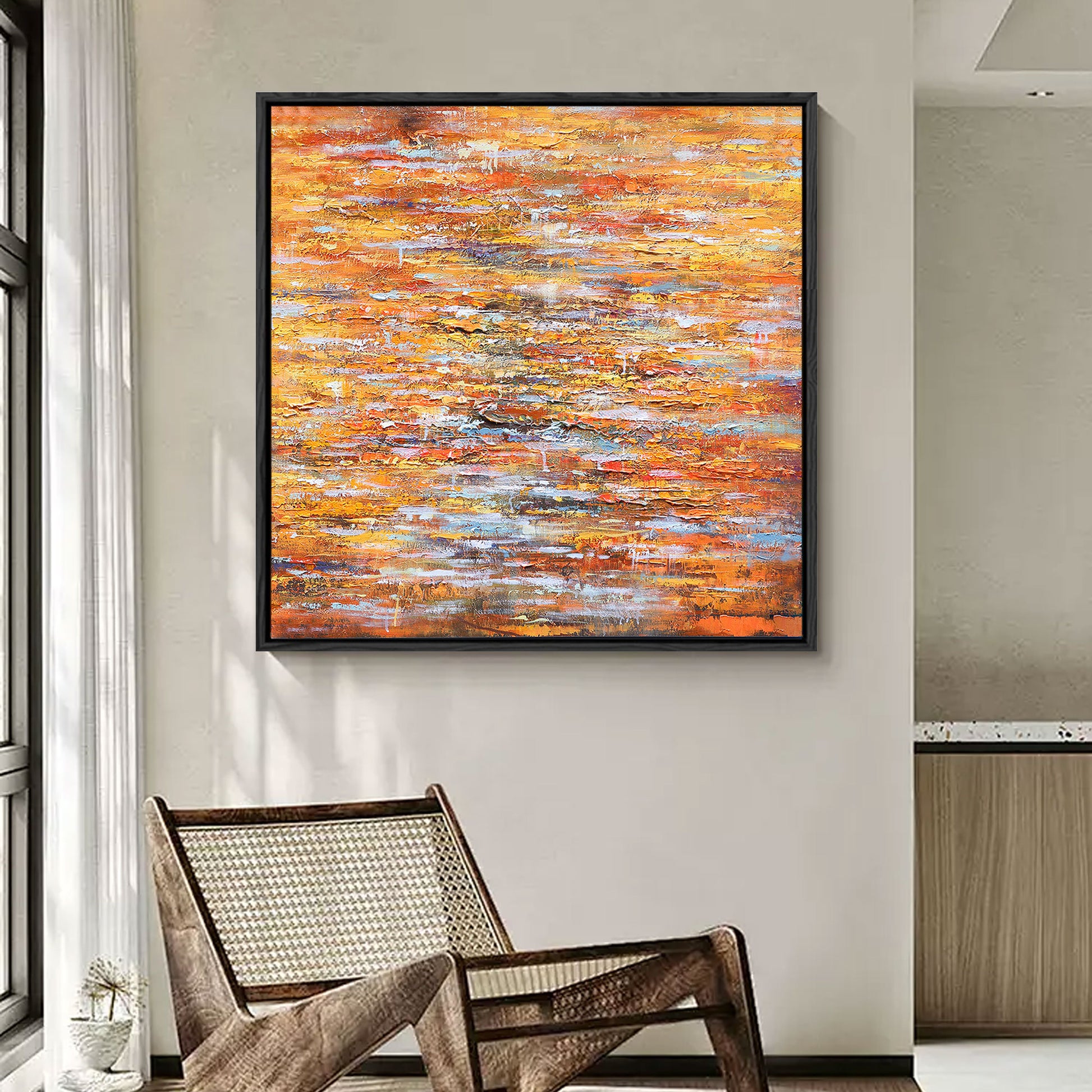 Colorful Abstract Art | Square Wall Art | Modern Abstract Art | Abstract Texture Wall Art #DF003