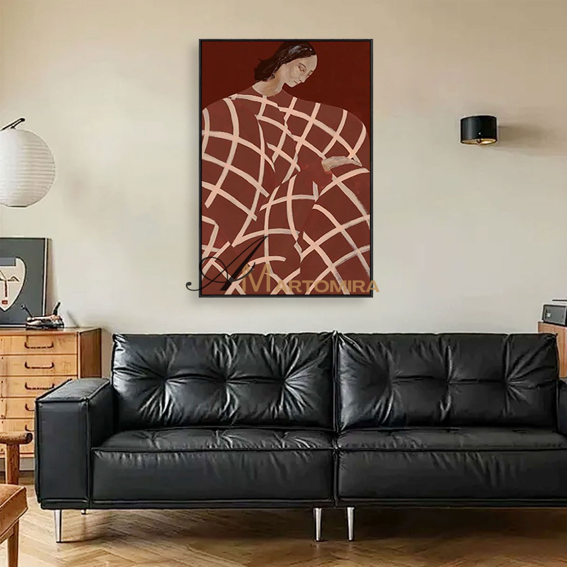Women Painting | Abstract Woman Painting | Woman In Red Painting | Abstract Wall Art Paintings  #MF010