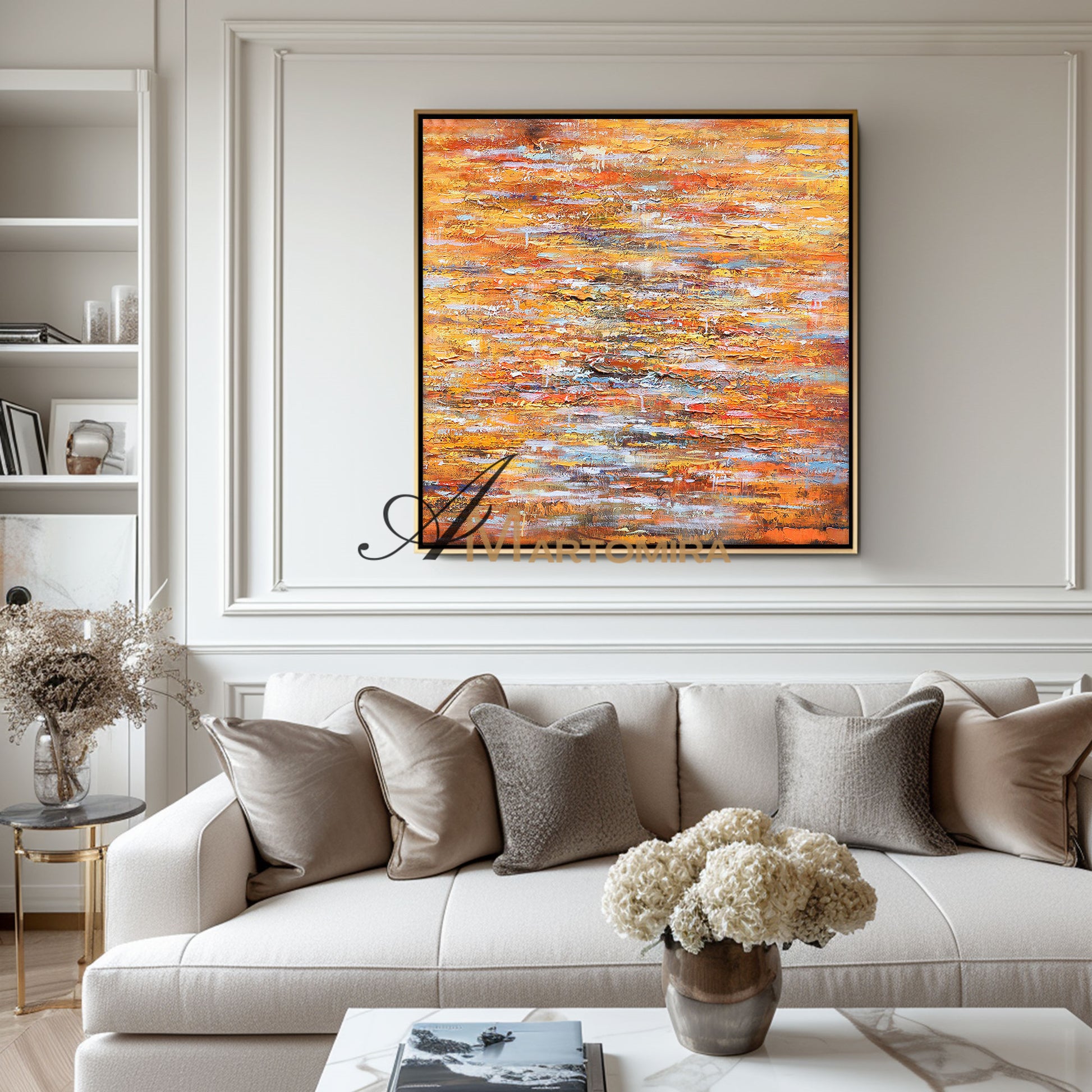 Colorful Abstract Art | Square Wall Art | Modern Abstract Art | Abstract Texture Wall Art #DF003