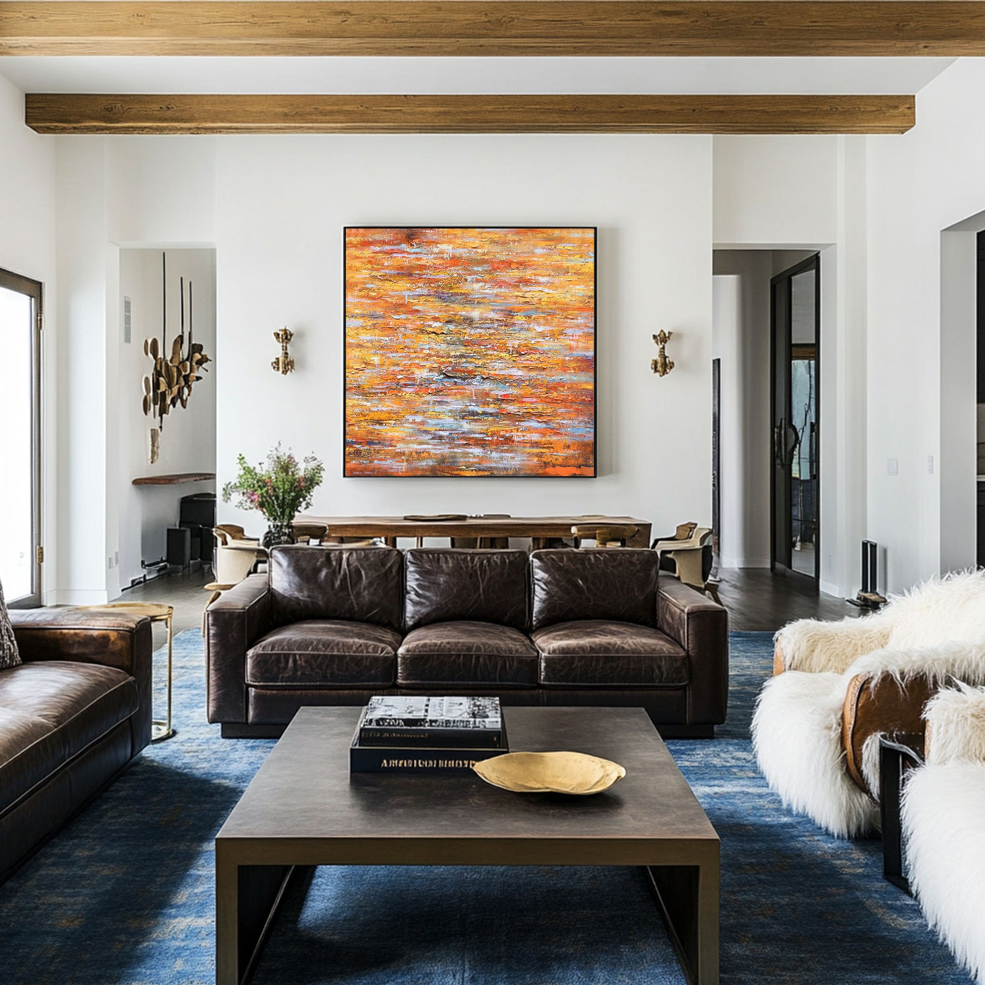 Colorful Abstract Art | Square Wall Art | Modern Abstract Art | Abstract Texture Wall Art #DF003